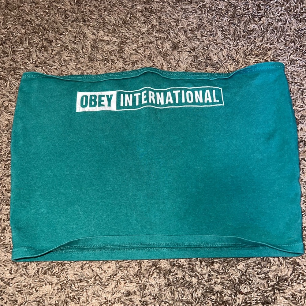 Obey International teal and green crop top #skater #streetwear #obey